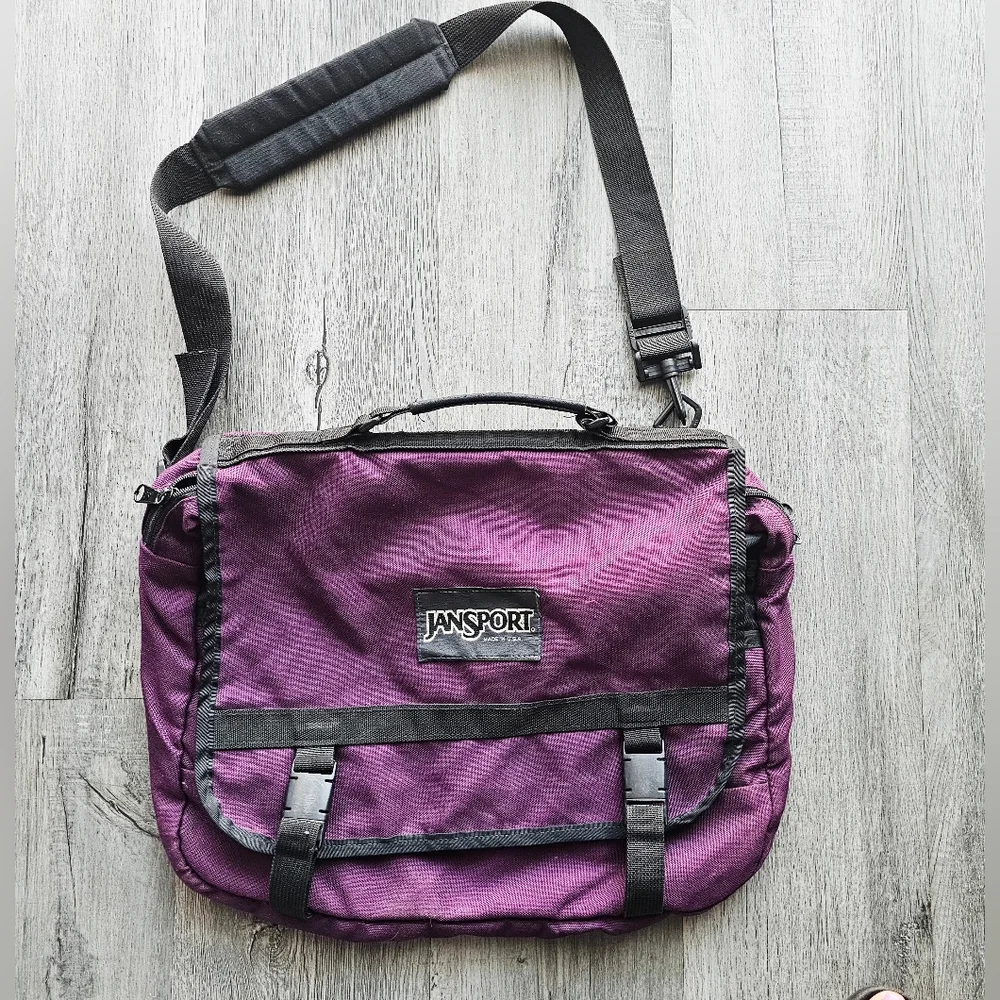 JanSport Purple and Black Messenger Bag